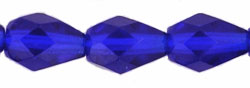 Fire-Polish 7 x 5mm - Teardrop : Cobalt