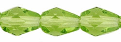 Fire-Polish 7 x 5mm - Teardrop : Olivine