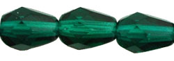 Fire-Polish 7 x 5mm - Teardrop : Emerald
