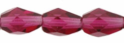 Fire-Polish 7 x 5mm - Teardrop : Fuchsia