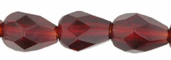 Fire-Polish 7 x 5mm - Teardrop : Ruby