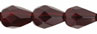 Fire-Polish 7 x 5mm - Teardrop : Garnet