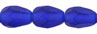 Fire-Polish 7 x 5mm - Teardrop : Matte - Cobalt