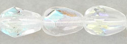 Firepolish 7 x 5mm - Teardrop : Crystal AB