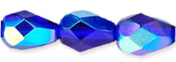 Firepolish 7 x 5mm - Teardrop : Cobalt AB