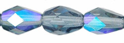 Firepolish 7 x 5mm - Teardrop : Montana Blue AB