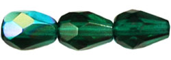 Firepolish 7 x 5mm - Teardrop : Emerald AB