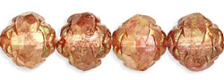 Rosebud Fire-Polish 8 x 7mm : Luster - Transparent Rosaline