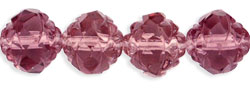 Rosebud Fire-Polish 8 x 7mm : Med Amethyst
