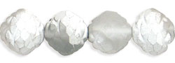 Rosebud Fire-Polish 8 x 7mm : Matte - Silver 1/2