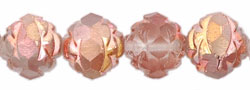 Rosebud Fire-Polish 8 x 7mm : Matte - Apollo - Gold