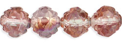 Rosebud Fire-Polish 8 x 7mm : Luster - Pink/Crystal