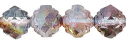 Rosebud Fire-Polish 8 x 7mm : Luster - Amethyst/Blue/Crystal