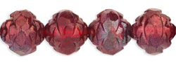 Rosebud Fire-Polish 8 x 7mm : Siam Ruby - Vega