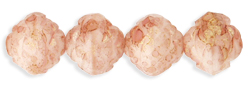 Rosebud Fire-Polish 8 x 7mm : Topaz/Pink Luster - Opaque Pink
