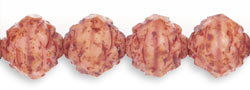 Rosebud Fire-Polish 8 x 7mm : Coral Pink - Picasso FULL