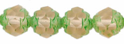 Rosebud Fire-Polish 8 x 7mm : Matte - Rosaline - Green Picasso