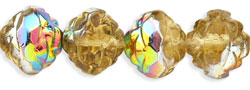 Rosebud Fire-Polish 8 x 7mm : Lt Topaz - Vitral