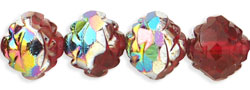 Rosebud Fire-Polish 8 x 7mm : Fuchsia - Vitral