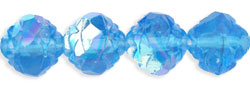 Rosebud Fire-Polish 8 x 7mm : Aquamarine - AB
