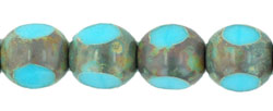 Antique Style Triangle 8mm : Opaque Baby Blue - Picasso