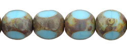 Antique Style Triangle 8mm : Opaque Baby Blue - Picasso