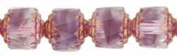 Antique Style Octagonal 8mm - Bronze : Amethyst/Crystal
