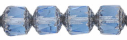 Antique Style Octagonal 8mm - Silver : Lt Sapphire