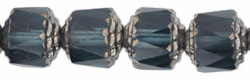 Antique Style Octagonal 8mm - Silver : Montana Blue