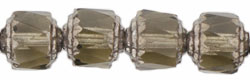 Antique Style Octagonal 8mm - Silver : Black Diamond