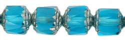 Antique Style Octagonal 8mm - Silver : Aquamarine