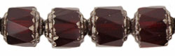 Antique Style Octagonal 8mm - Silver : Ruby