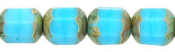 Antique Style Octagonal 8mm : Blue Turquoise