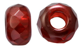 Firepolish Large Hole Rondelles 14 x 9mm : ColorTrends - Pomegranate