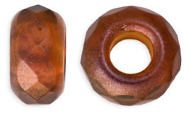 Firepolish Large Hole Rondelles 14 x 9mm : ColorTrends - Patina