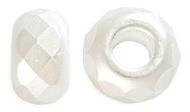 Firepolish Large Hole Rondelles 14 x 9mm : ColorTrends - Blanca