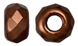 Firepolish Large Hole Rondelles 14 x 9mm : ColorTrends - Burnished Bronze
