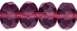 Gem-Cut Rondelle 9 x 6mm : Amethyst