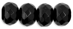 Gem-Cut Rondelle 9 x 6mm : Jet