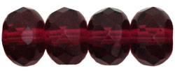 Gem-Cut Rondelle 9 x 6mm : Fuchsia