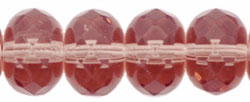 Gem-Cut Rondelle 9 x 6mm : French Rose