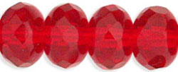 Gem-Cut Rondelle 9 x 6mm : Siam Ruby