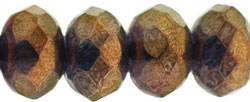 Gem-Cut Rondelle 9 x 6mm : Bronze Illusion - Topaz