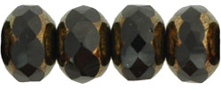 Gem-Cut Rondelle 9 x 6mm : Bronze - Jet