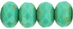 Gem-Cut Rondelle 9 x 6mm : Turquoise - Picasso