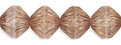 Fluted Fire-Polish 9mm : Luster - Transparent Gold/Smokey Topaz