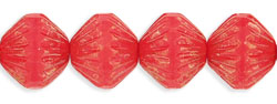 Fluted Fire-Polish 9mm : Gold Luster - Opaque Red