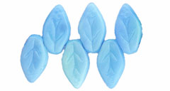 Leaves 10 x 5mm : Opaque Lt Blue/Spring Green