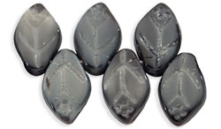 Leaves 12 x 7mm : Jet/Gray
