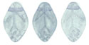 Leaves 12 x 7mm : Glow in the Dark - Luster - Transparent Blue